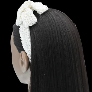 Beaded Pearl Bow Headband