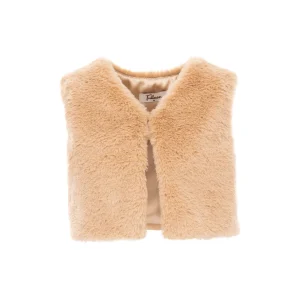 Beige Faux Fur Vest