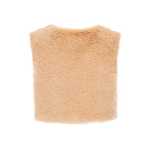 Beige Faux Fur Vest