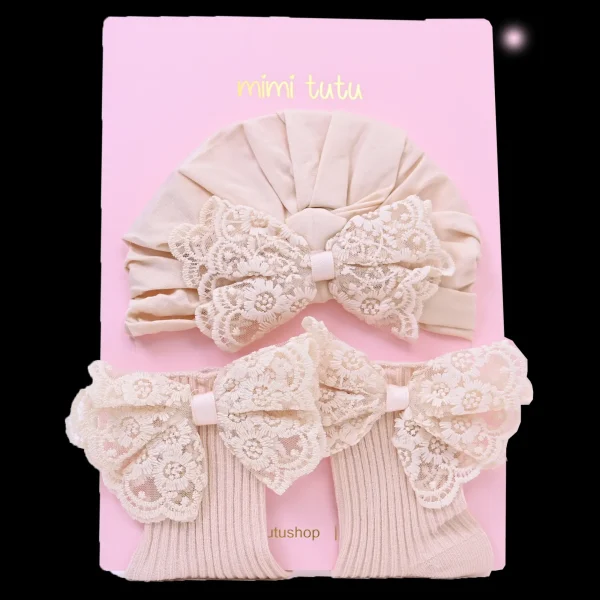 Beige Lace Bow Gift Set