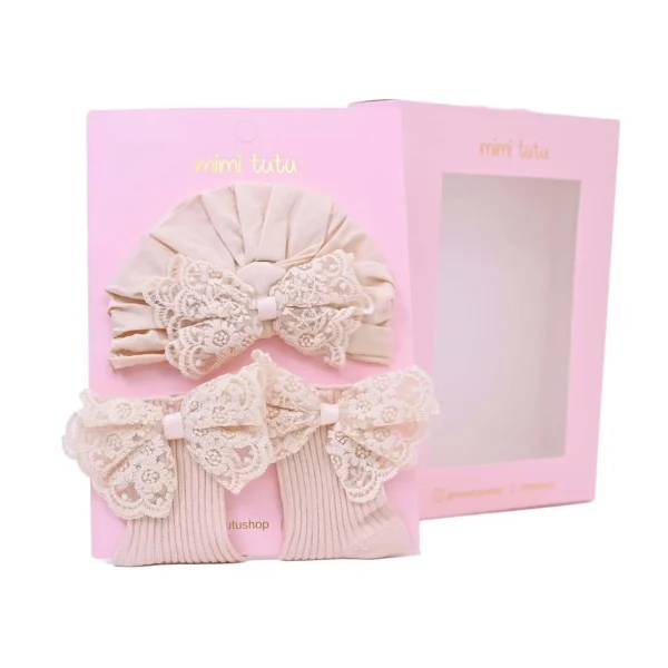 Beige Lace Bow Gift Set