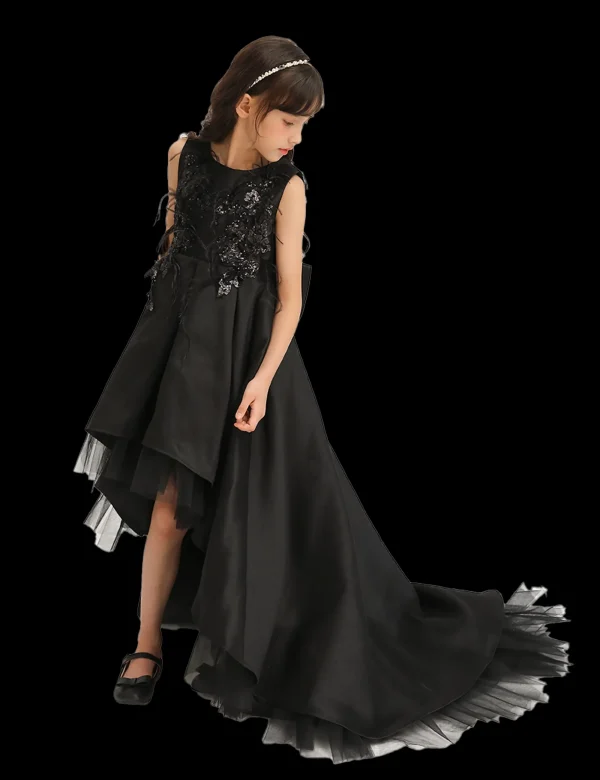 Black Accented Tea Styled Salem Dress