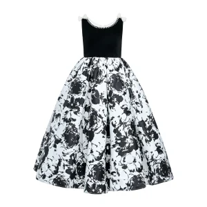 Black and White Abstract Dalmeny Dress