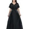 Black Arcola Glimmer Tulle Gown