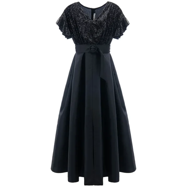 Black Arcola Glimmer Tulle Gown