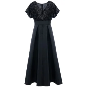 Black Arcola Glimmer Tulle Gown