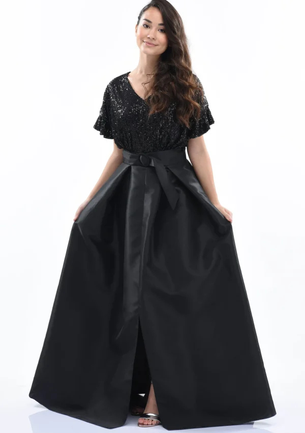 Black Arcola Glimmer Tulle Gown