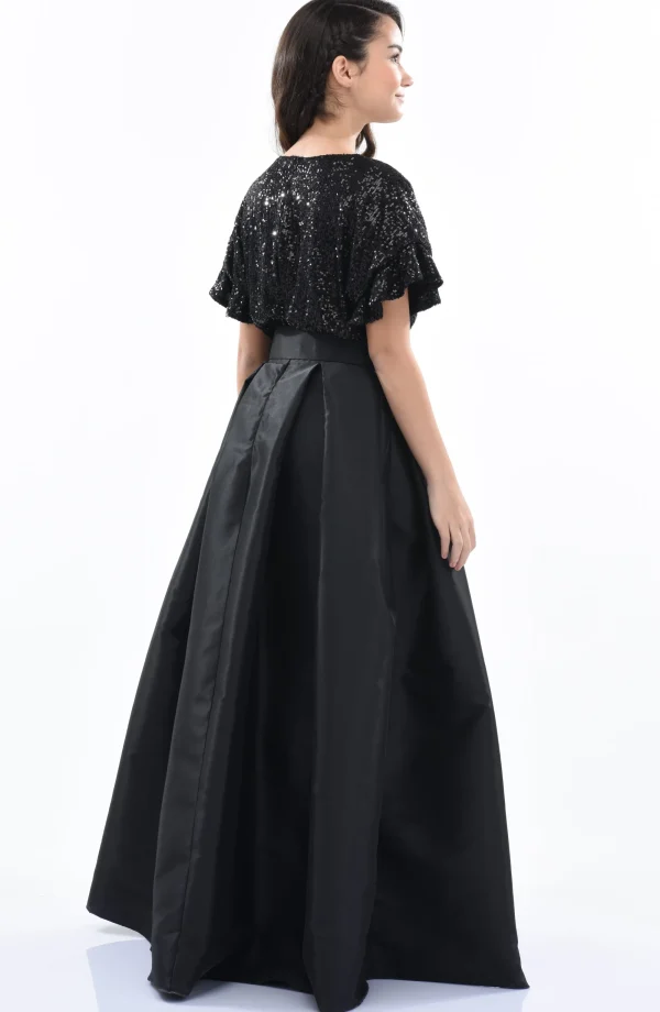 Black Arcola Glimmer Tulle Gown