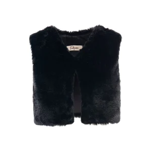 Black Faux Fur Vest