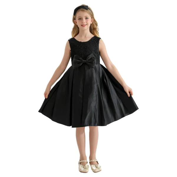 Black Hampton Double Bow Dress