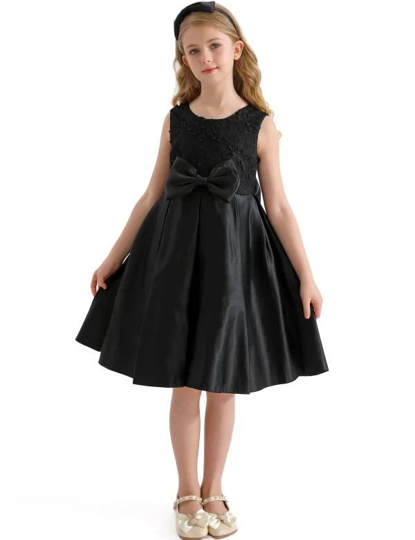 Black Hampton Double Bow Dress