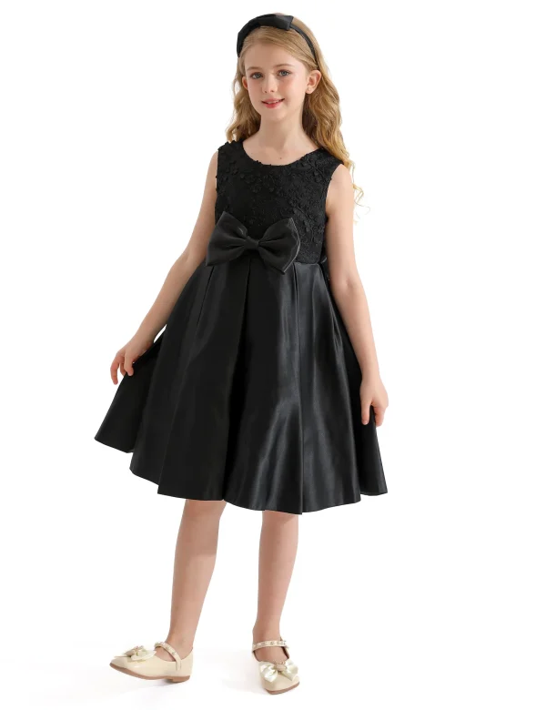 Black Hampton Double Bow Dress