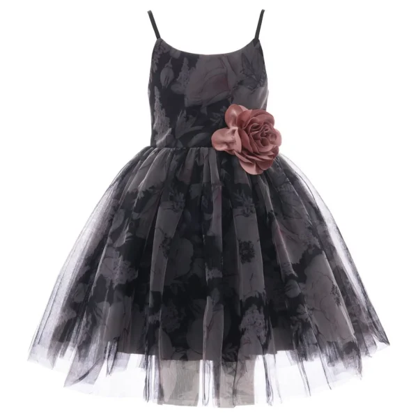 Black Montebello Rose Bud Dress