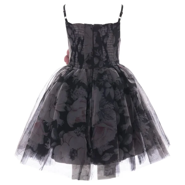 Black Montebello Rose Bud Dress