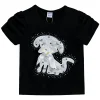 Black Puppy Applique T-Shirt