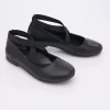 Black Satin Ballerina Flats