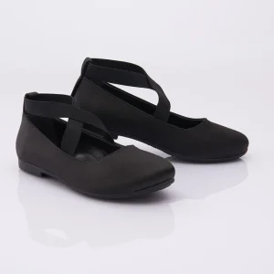 Black Satin Ballerina Flats