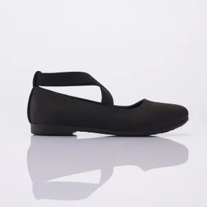 Black Satin Ballerina Flats