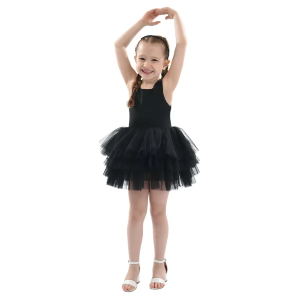 Black Solid Tutu Dress