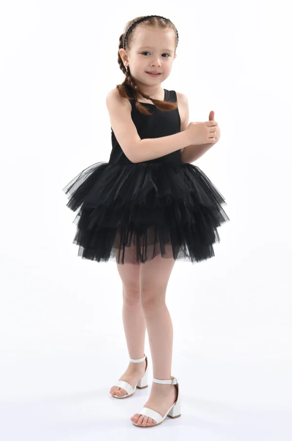 Black Solid Tutu Dress