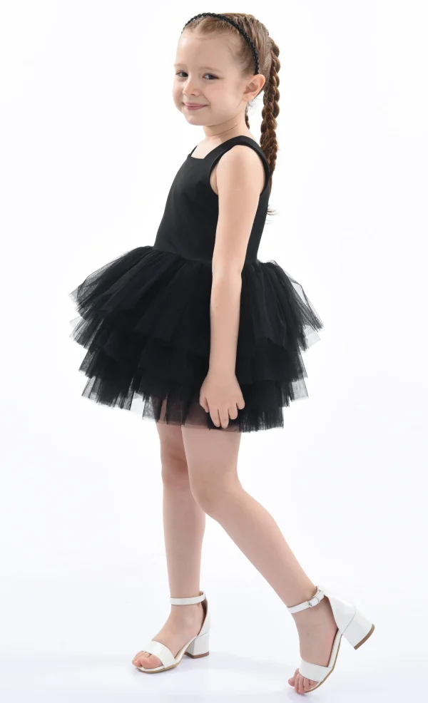 Black Solid Tutu Dress