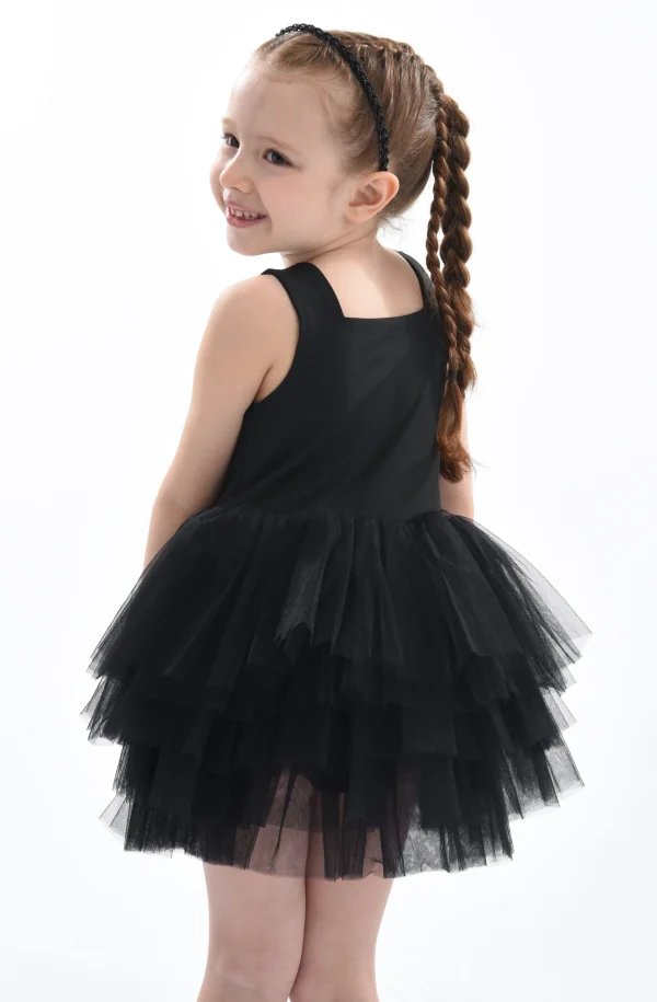 Black Solid Tutu Dress