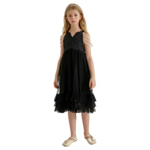 Black Tripoli Heart Sleeveless Dress