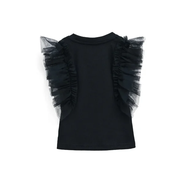 Black Tulle Frill T-Shirt