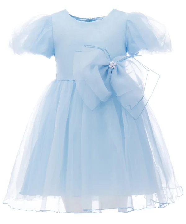 Blue Bow Organza Dress