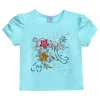 Blue Flowers Applique T-Shirt