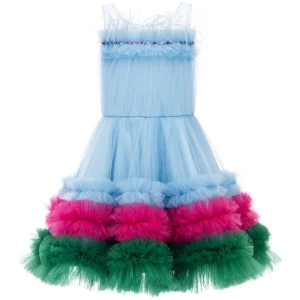 Blue Granada Ruffle Tulle Dress