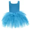 Blue Neon Solid Tutu Dress