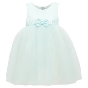 Blue Teal Mallory Bow Dress