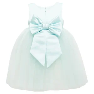 Blue Teal Mallory Bow Dress