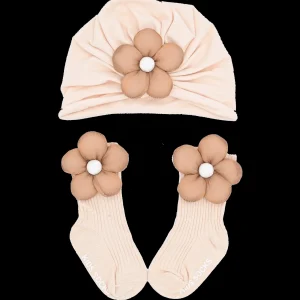 Brown Flower Beige Accent Gift Set