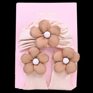 Brown Flower Beige Accent Gift Set