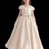 Champagne Bow Long Brea Dress