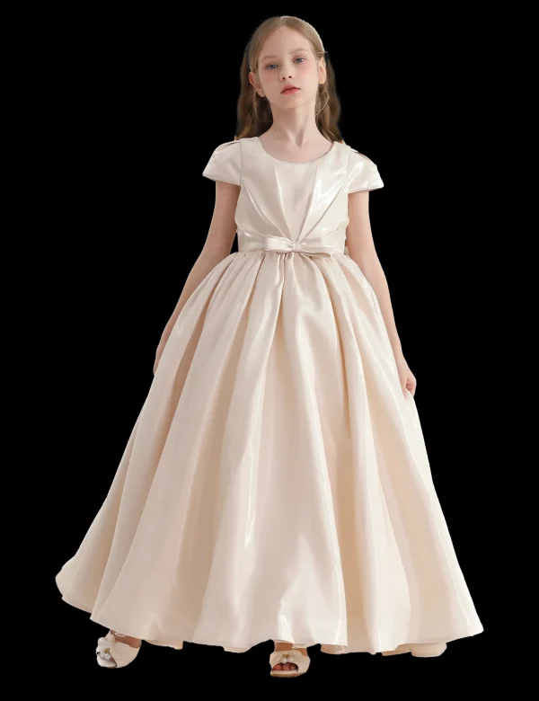 Champagne Bow Long Brea Dress