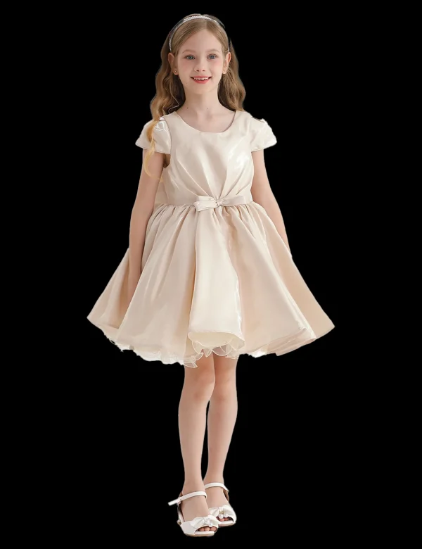 Champagne Bow Short Solera Dress