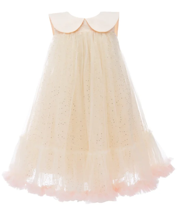 Champagne Caledonia Pleated Dress