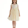 Champagne Felice Tulle Bow Dress