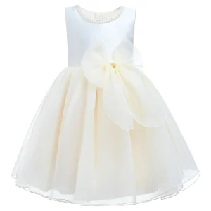 Champagne Felice Tulle Bow Dress