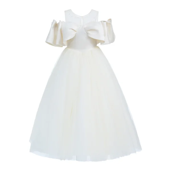 Champagne Tulle Bow Amica Dress