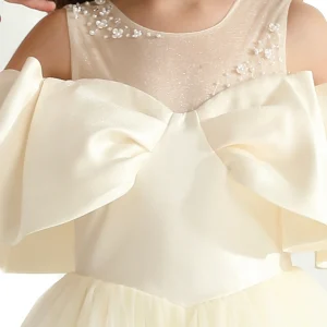 Champagne Tulle Bow Amica Dress