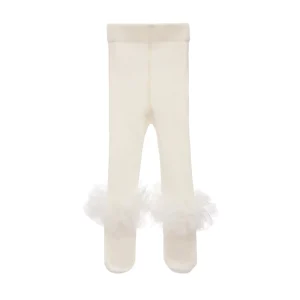 Cream Ankle Ruffle Tights