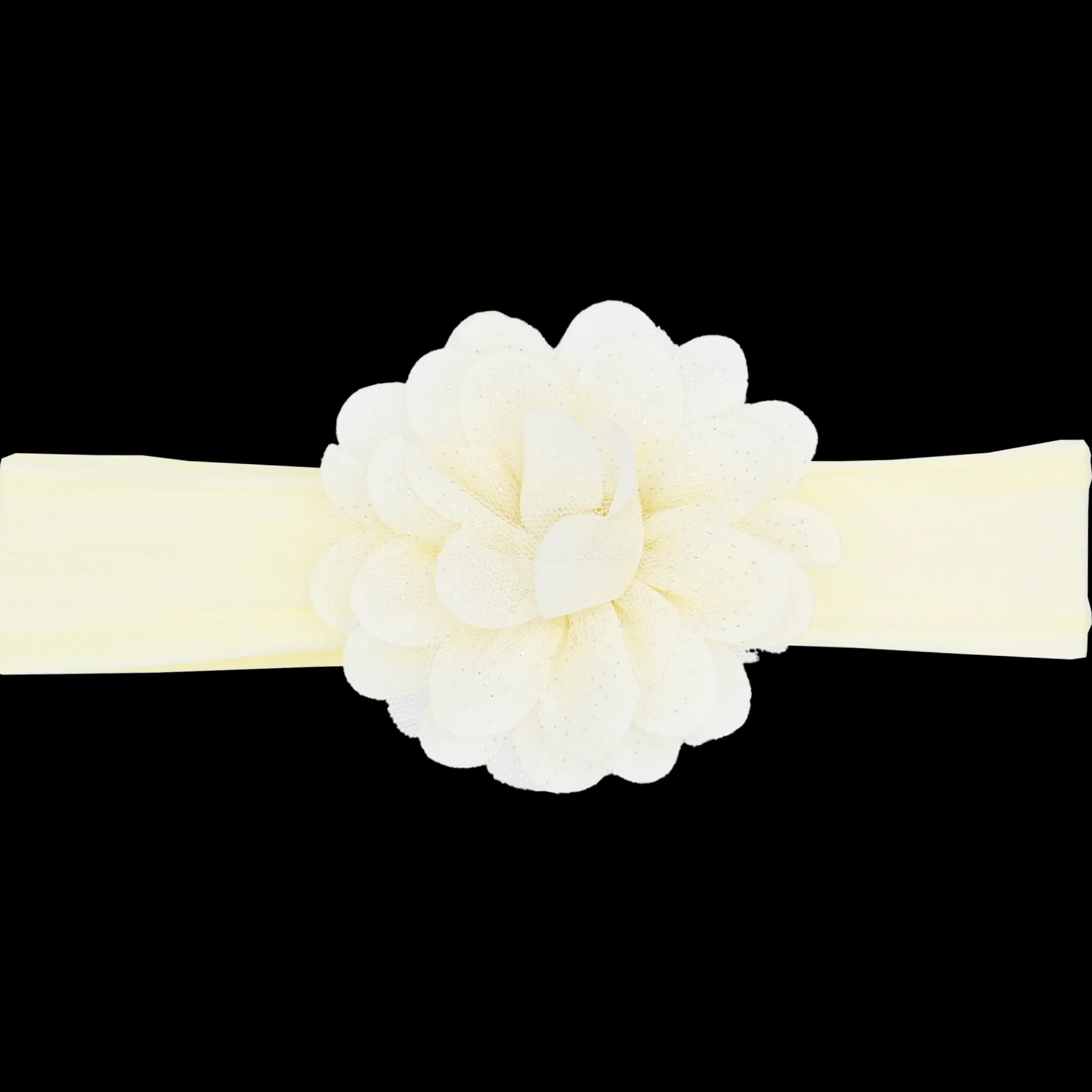 Cream Glistening Flower Headband