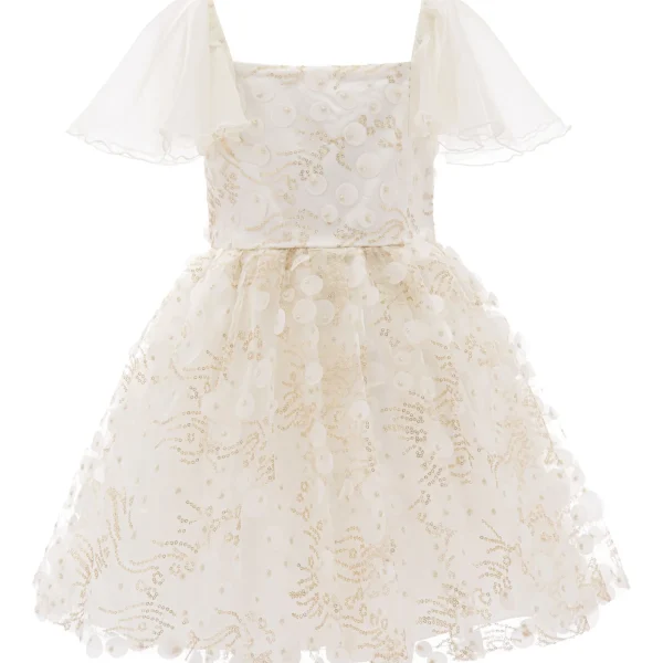 Cream Jolene Polka Dot Applique Dress