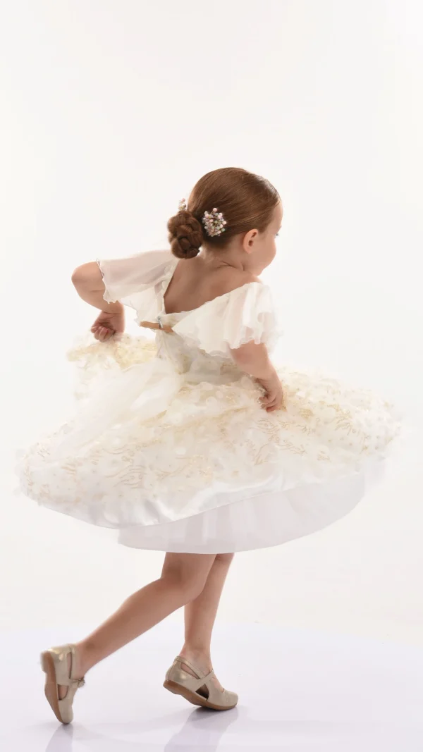 Cream Jolene Polka Dot Applique Dress