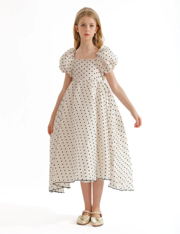 Cream Osuna Polka Dot Teacup Dress