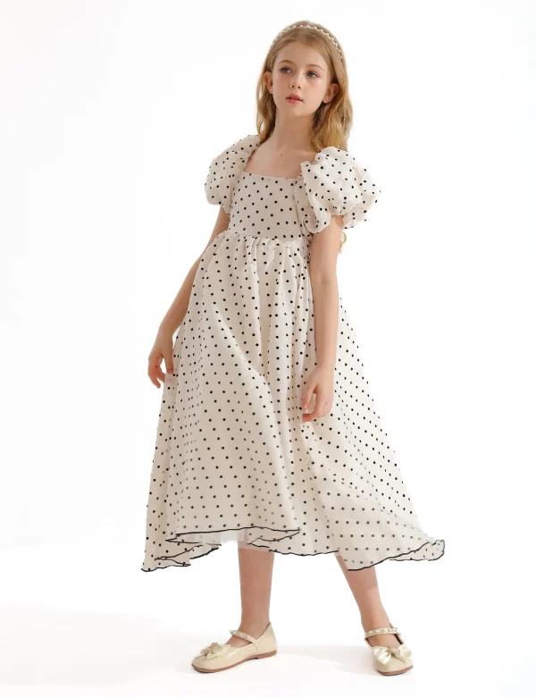 Cream Osuna Polka Dot Teacup Dress